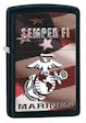 Semper Fi Marines Zippo Lighter - Black Matte - 28523 Zippo