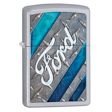 Ford Logo on Metal Diamond Plate Zippo Lighter - Satin Chrome - 28626 Zippo